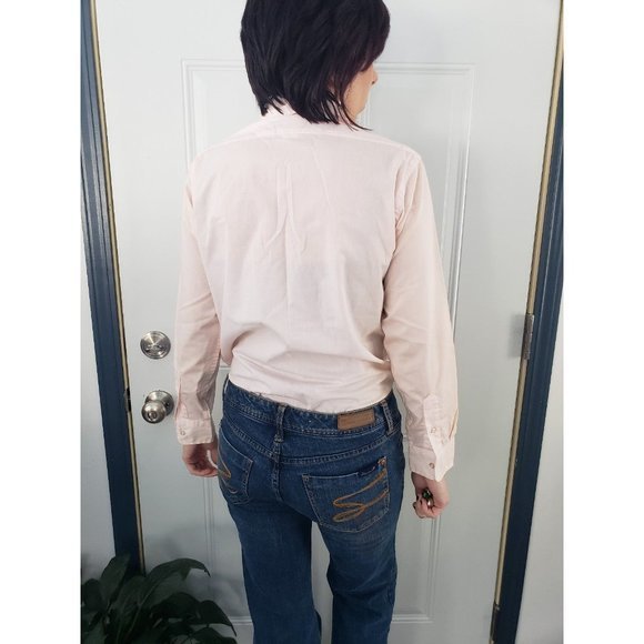 Vintage 70s/80s Pink Pleated Button Down - Picture 3 of 4